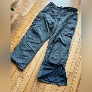 Eastern Mountain Sports EMS Men's Fleece-lined Tech Cargo Pants Gray Belt 36x28